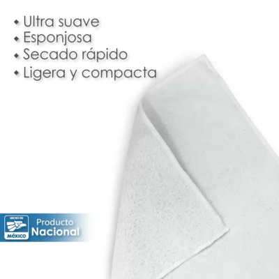 Toalla Facial Microfibra ECO 30X30 Cm Blanco: imagen 4