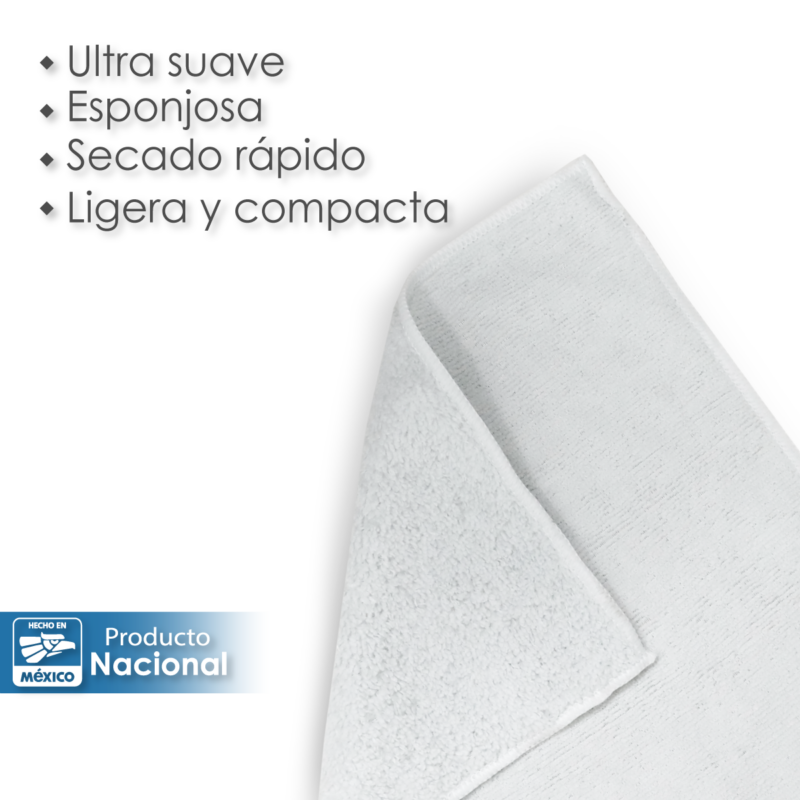 Toalla Facial Microfibra ECO 30X30 Cm Blanco
