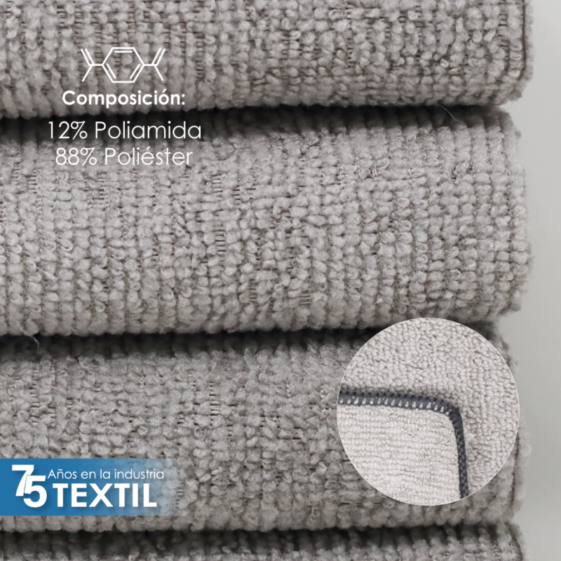 Toalla Facial Microfibra ECO 30X30 Cm Gris Perla
