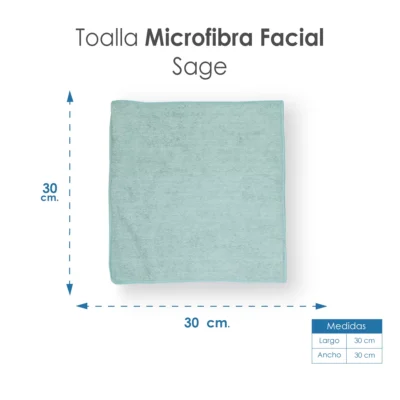 Toalla Facial Microfibra ECO 30X30 Cm Sage: imagen 2
