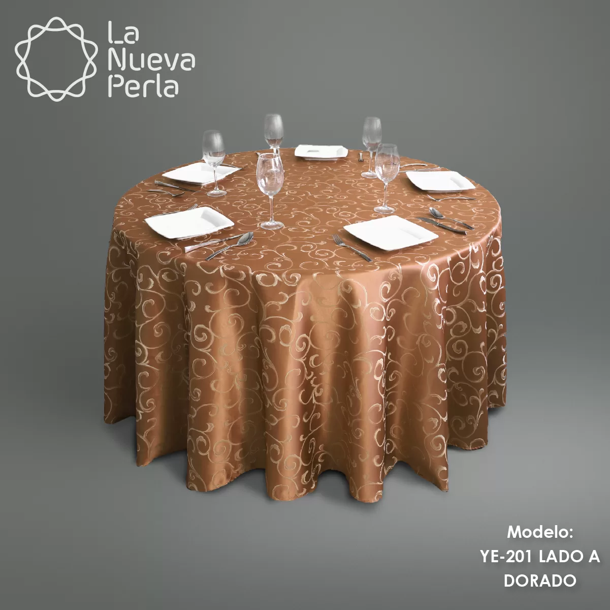 Mantel Yackard Redondo YE-201 DORADO: imagen 2