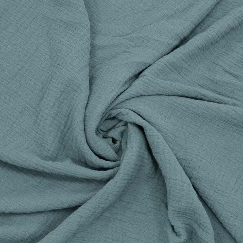 Colcha Muselina King Size 100% Algodón Azul Cemento