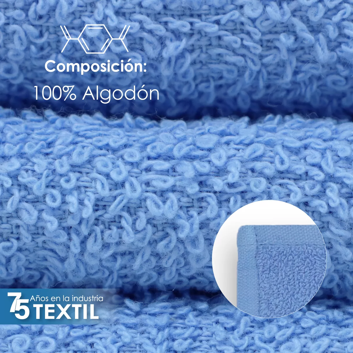 Toalla facial GT Azul Cielo 30 x 30 cm: imagen 3