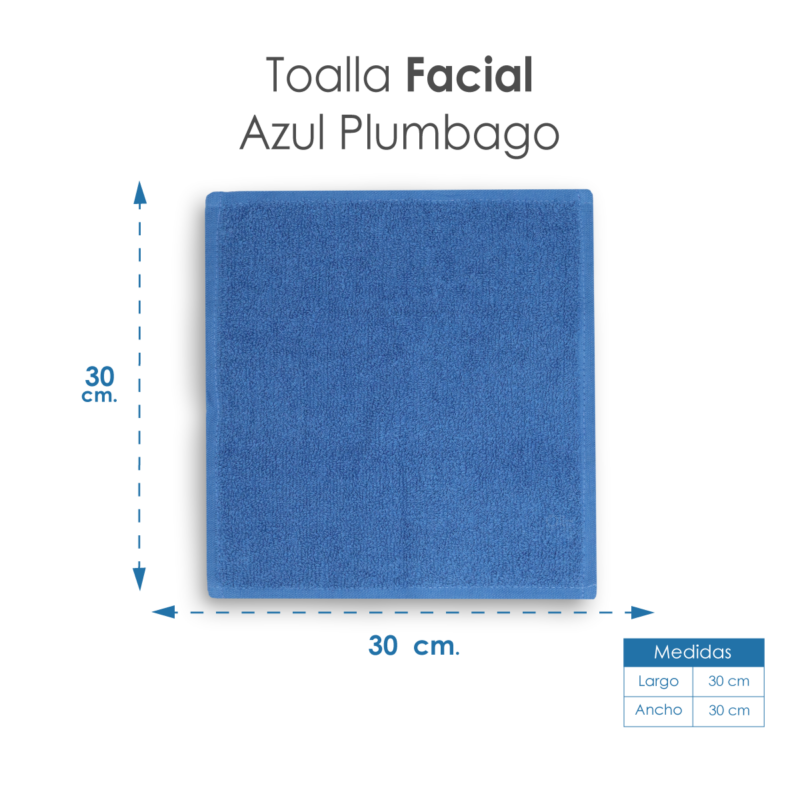 Toalla facial GT Azul Plumbago 30 x 30 cm