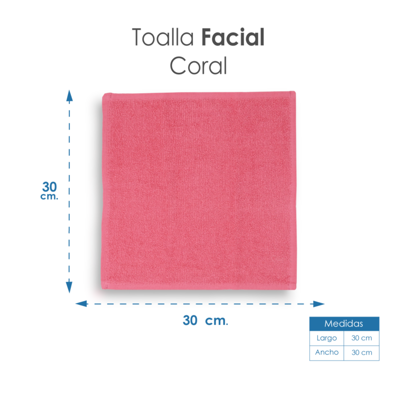 Toalla facial GT Coral 30 x 30 cm