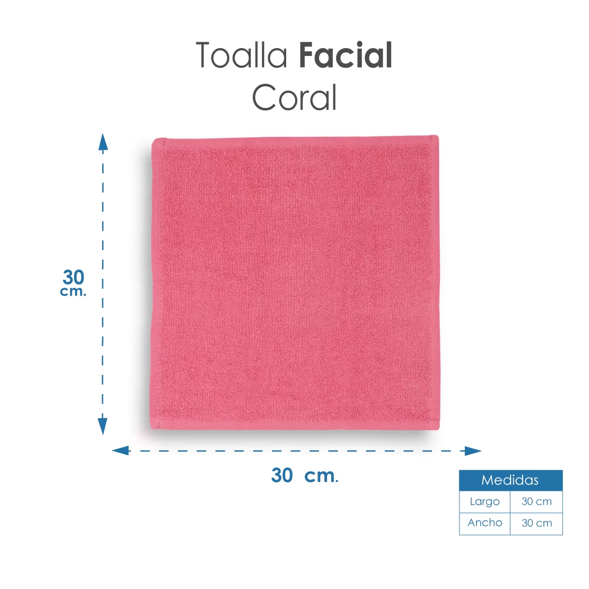 Toalla facial GT Coral 30 x 30 cm: imagen 2
