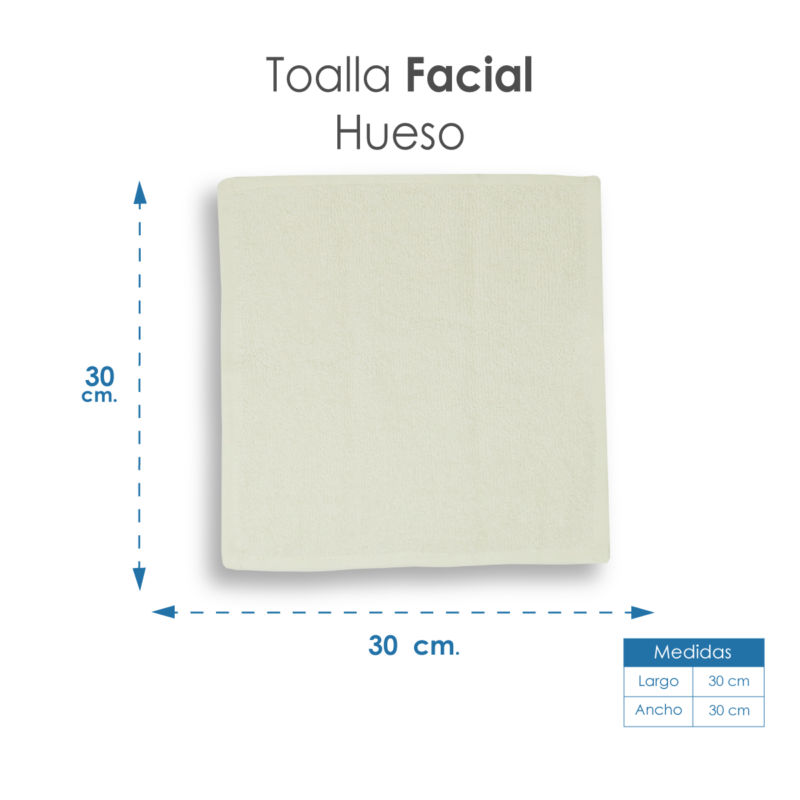 Toalla facial GT Vainilla/Hueso 30 x 30 cm