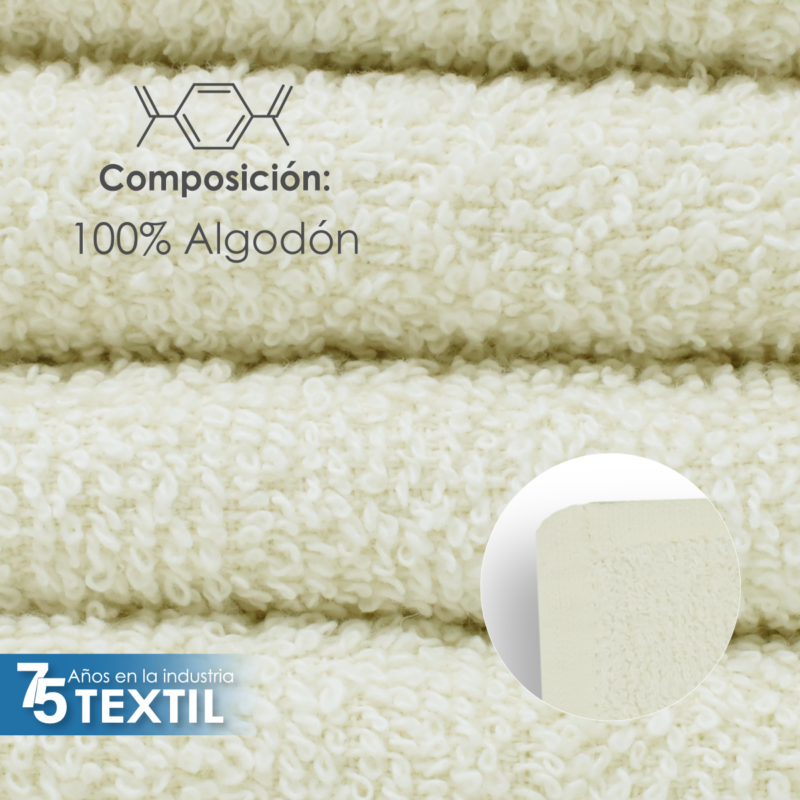 Toalla facial GT Vainilla/Hueso 30 x 30 cm