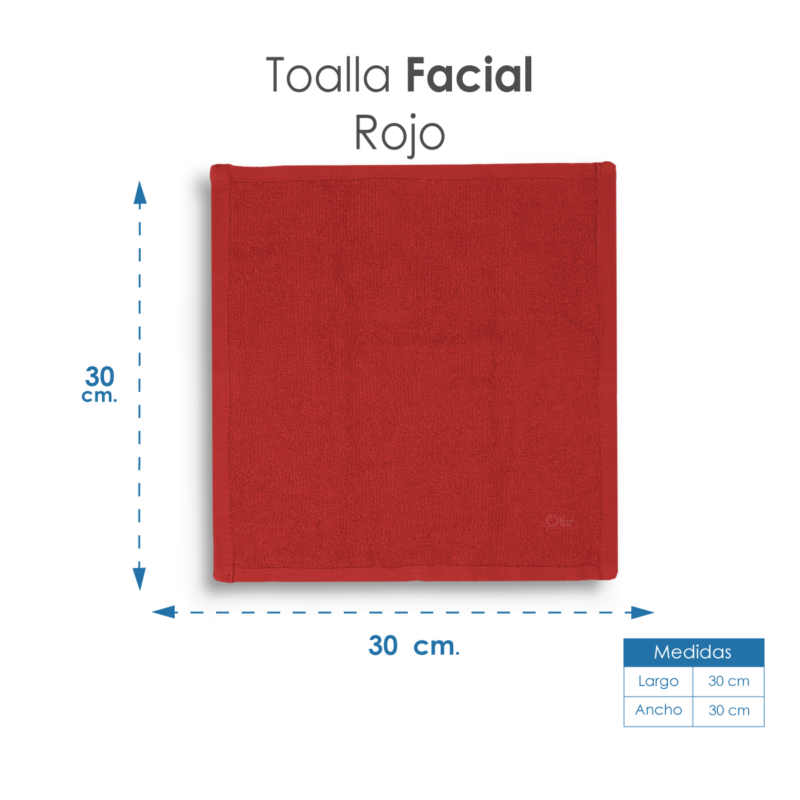 Toalla facial GT Rojo 30 x 30 cm