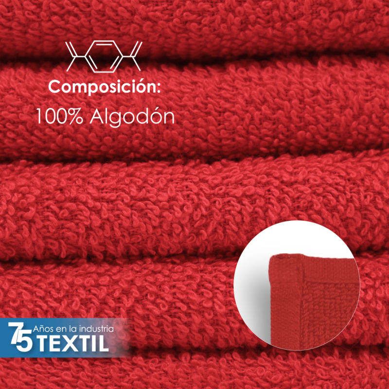 Toalla facial GT Rojo 30 x 30 cm