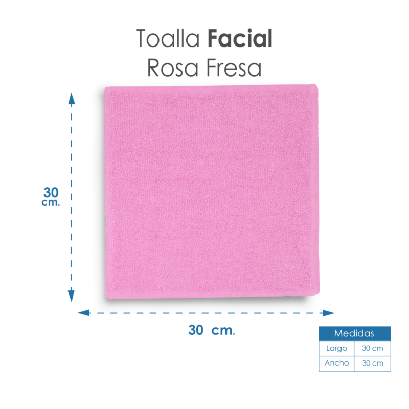 Toalla facial GT Rosa Fresa 30 x 30 cm