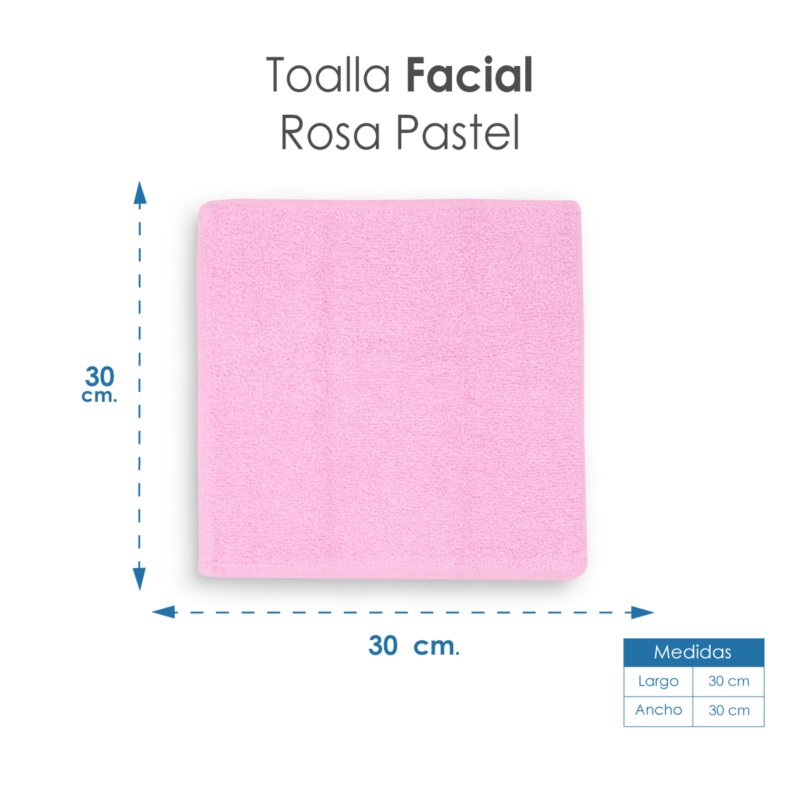 Toalla facial GT Rosa Pastel 30 x 30 cm