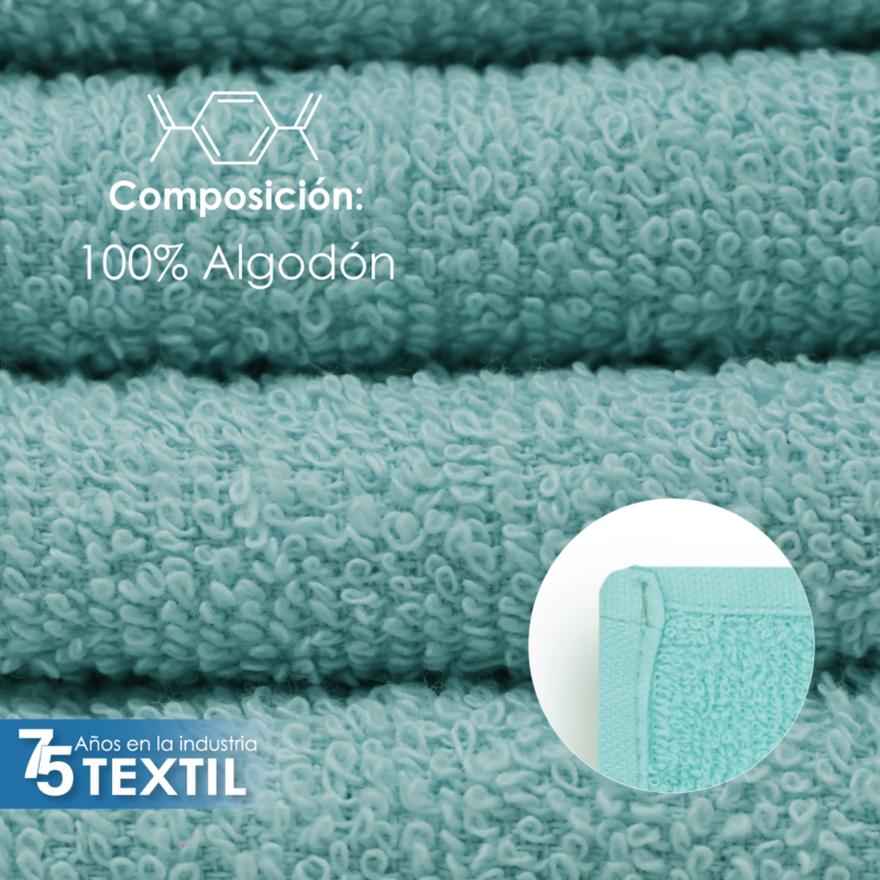 Toalla facial GT Verde Agua 30 x 30 cm