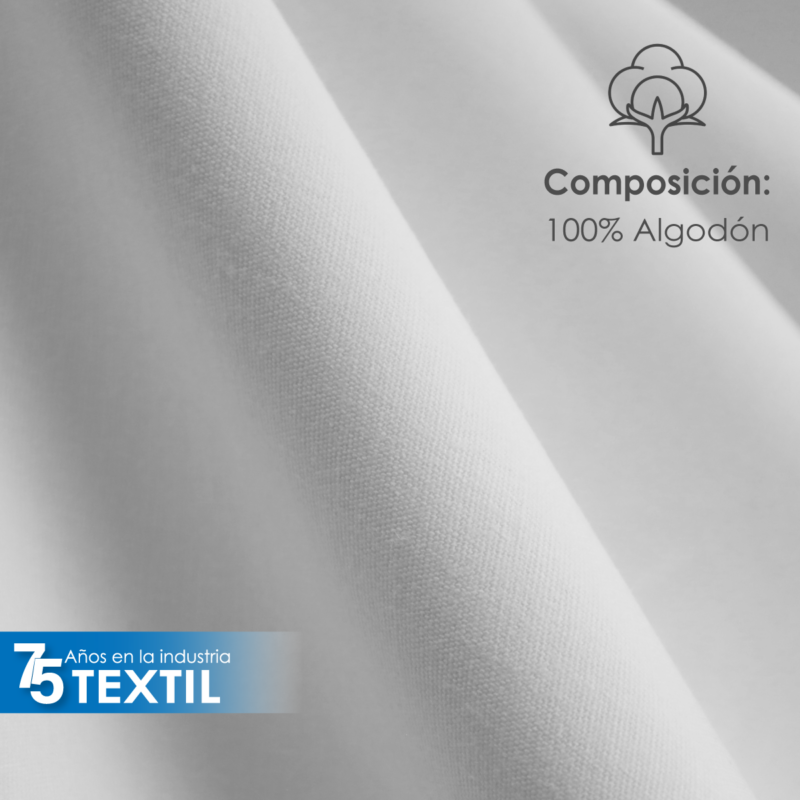 Manta Bramante 150 Hilos 290 cm 100% algodón Sanforizada Blanco