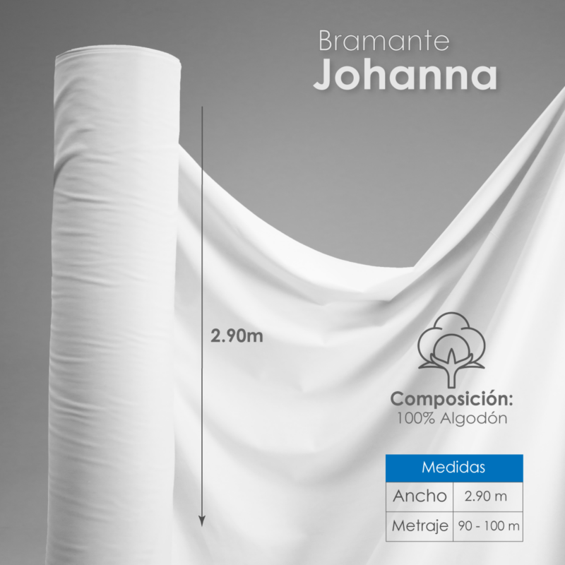 Manta Bramante 150 Hilos 290 cm 100% algodón Sanforizada Blanco