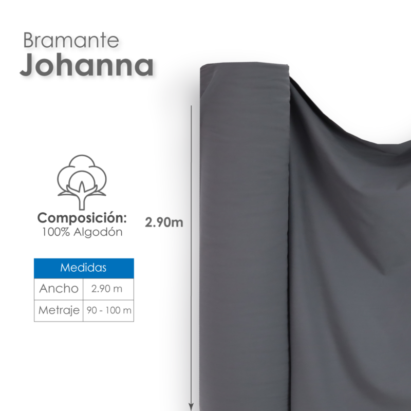 Manta Bramante 150 Hilos 290 cm 100% algodón Sanforizada Gris