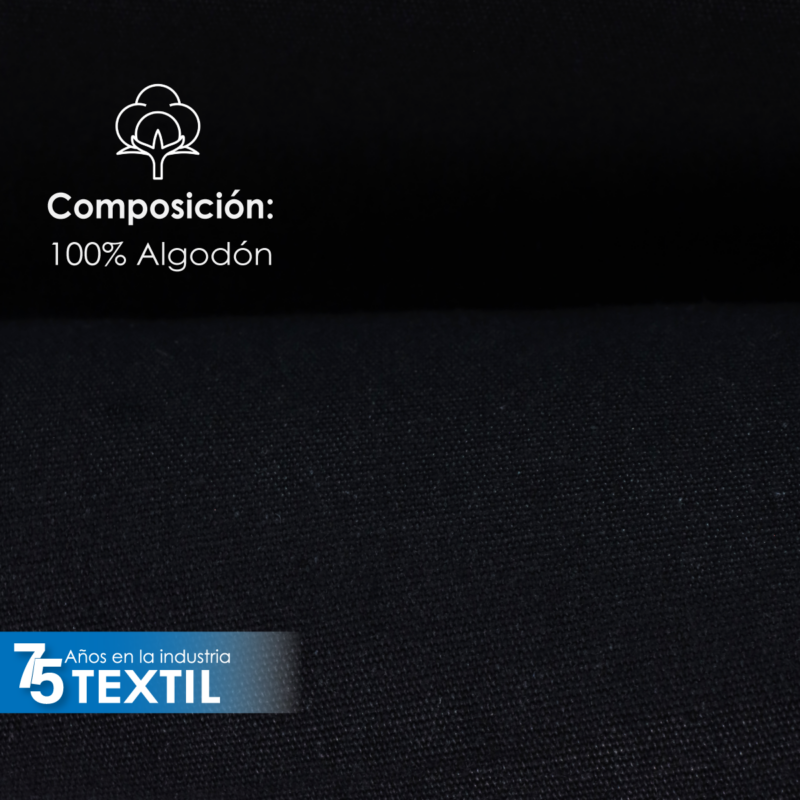 Manta Bramante 150 Hilos 290 cm 100% algodón Sanforizada Negro
