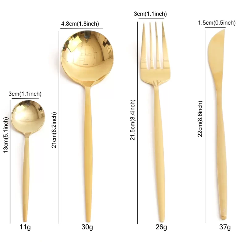 Set de Cubiertos 4 pzs Oro