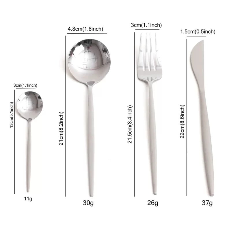 Set de Cubiertos 4 pzs Plata