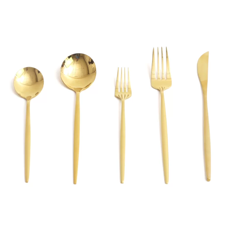 Set de Cubiertos 5 pzs Oro
