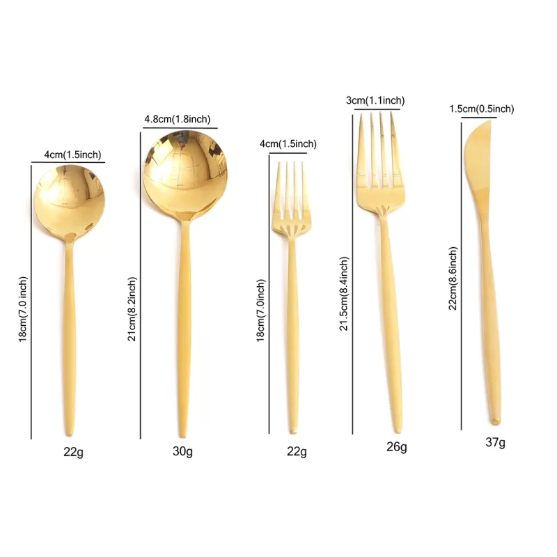 Set de Cubiertos 5 pzs Oro