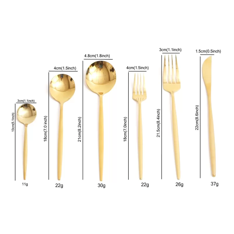 Set de Cubiertos 6 pzs Oro