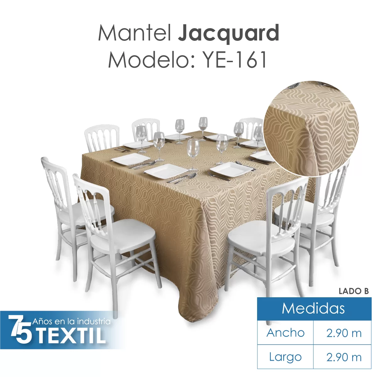 Mantel Yackard Imperial 2.90 X 2.90 M YE-161: imagen 2