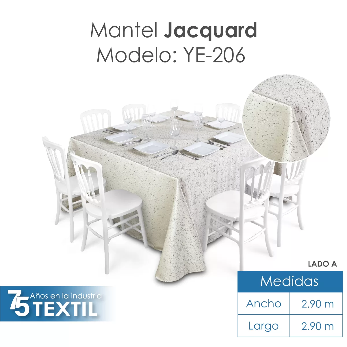 Mantel Yackard Imperial 2.90 X 2.90 M YE-206: imagen 2