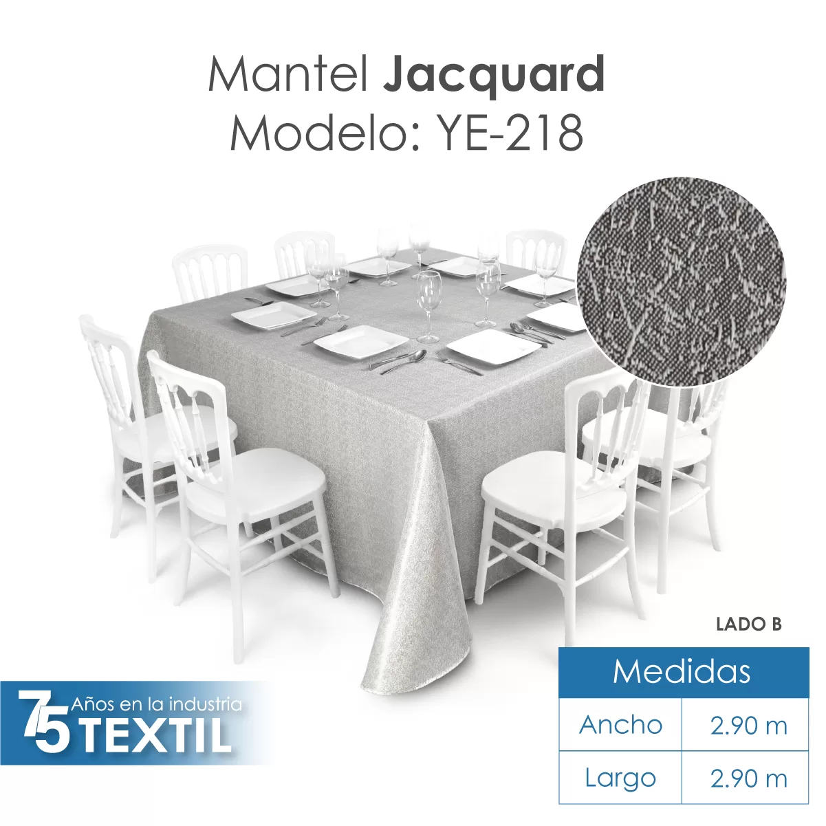 Mantel Yackard Imperial 2.90 X 2.90 M YE-218: imagen 3