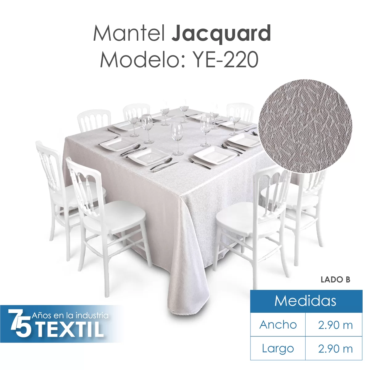 Mantel Yackard Imperial 2.90 X 2.90 M YE-220: imagen 2