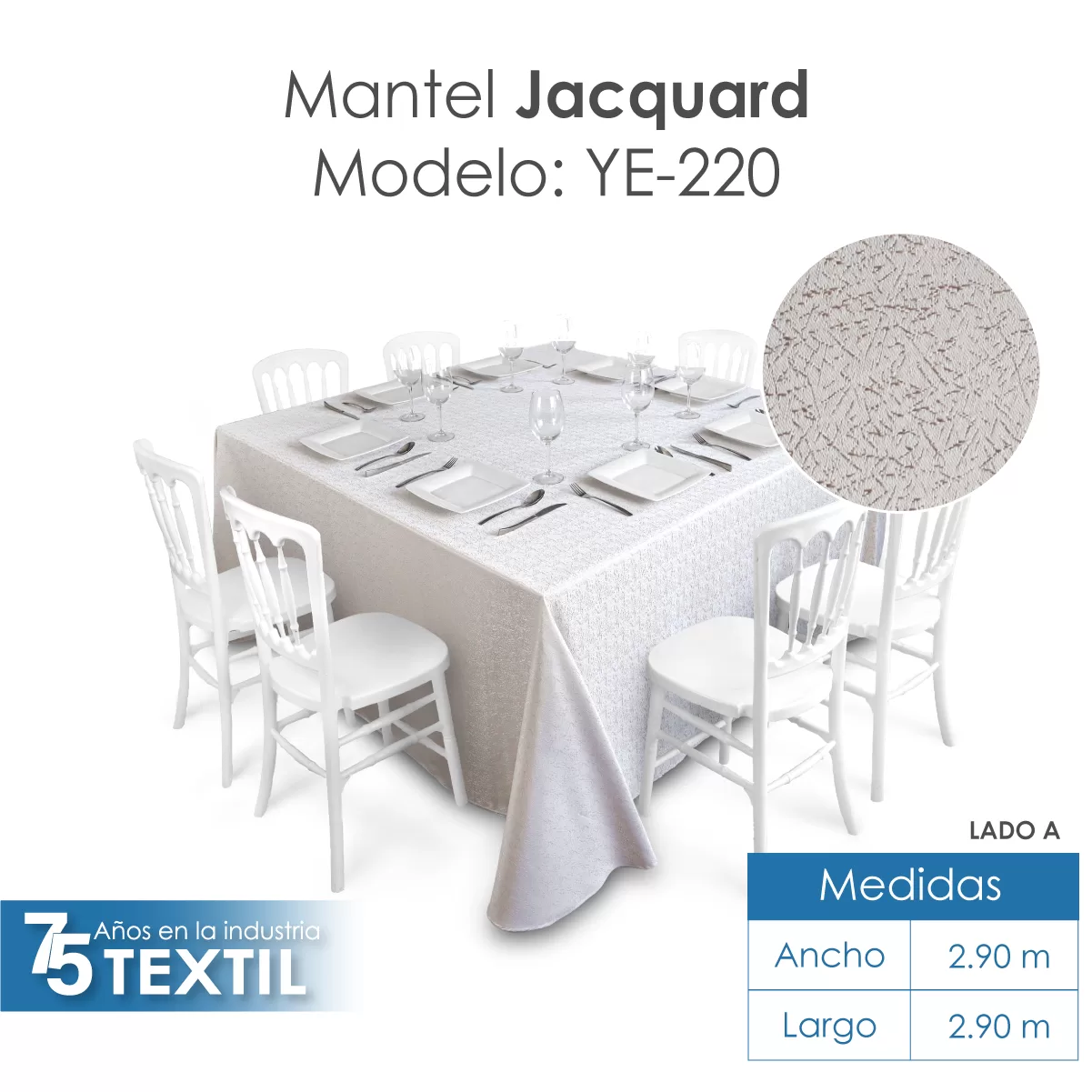 Mantel Yackard Imperial 2.90 X 2.90 M YE-220: imagen 9