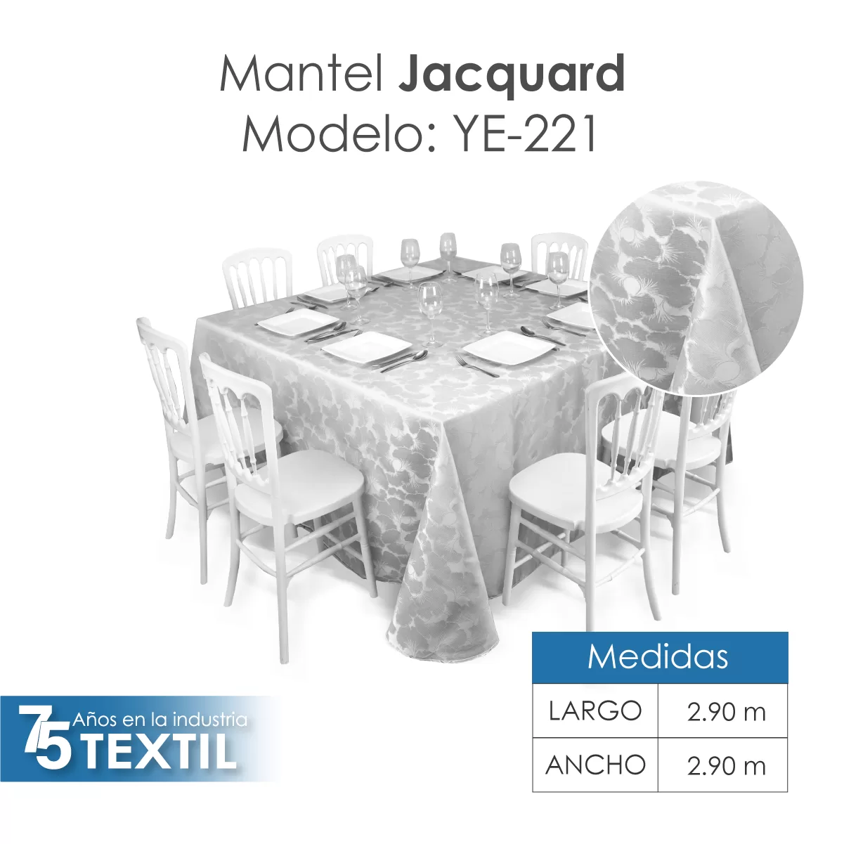 Mantel Yackard Imperial 2.90 X 2.90 M YE-221: imagen 2