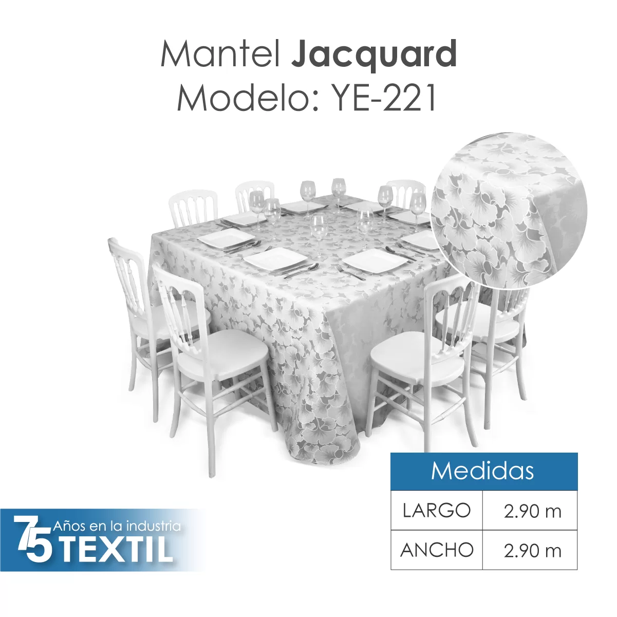 Mantel Yackard Imperial 2.90 X 2.90 M YE-221: imagen 3