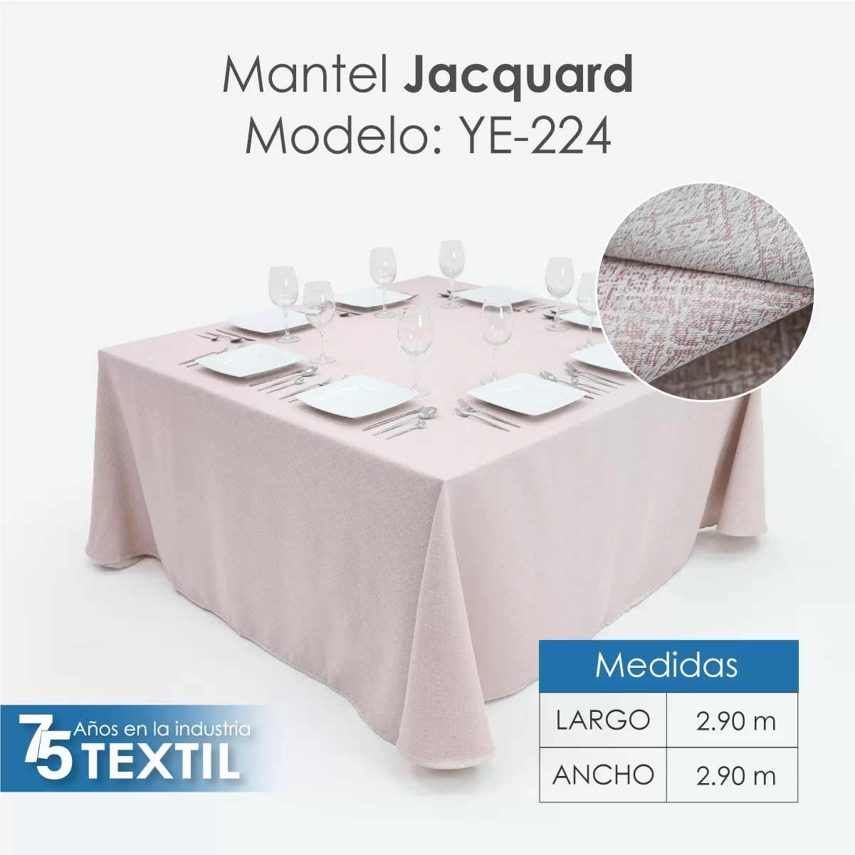 Mantel Yackard Imperial 2.90 X 2.90 M YE-224: imagen 3