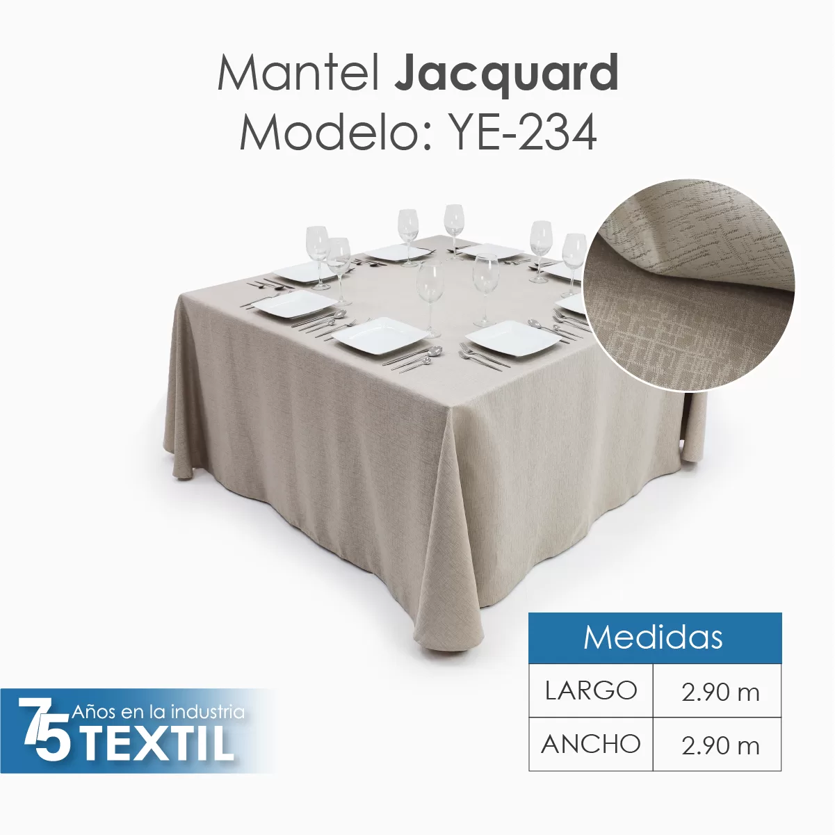Mantel Yackard Imperial 2.90 X 2.90 M YE-234: imagen 9