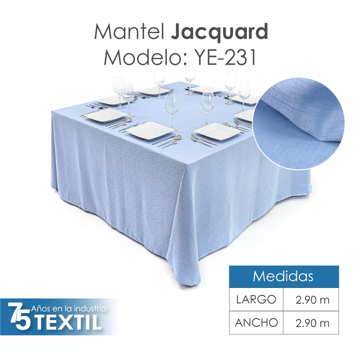 Mantel Yackard Imperial 2.90 X 2.90 M YE-232: imagen 2