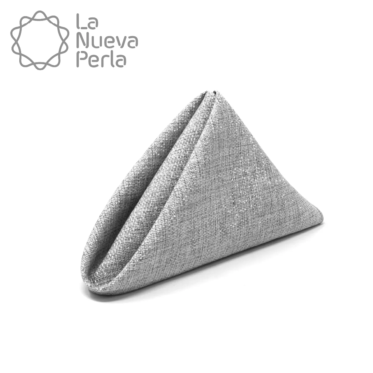 Servilleta Lino Ginebra 45x45 cm Gris Perla Hilo Plata: imagen 1