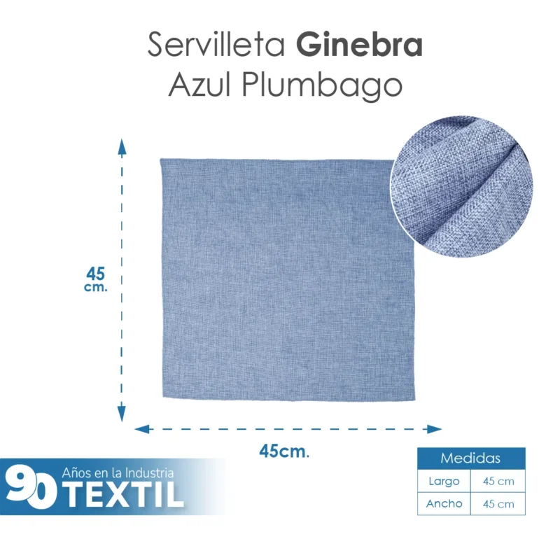Servilleta Lino Ginebra 45x45 cm Azul Plumbago