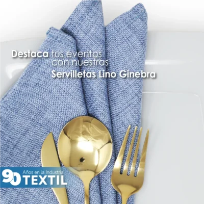 Servilleta Lino Ginebra 45x45 cm Azul Plumbago: imagen 7