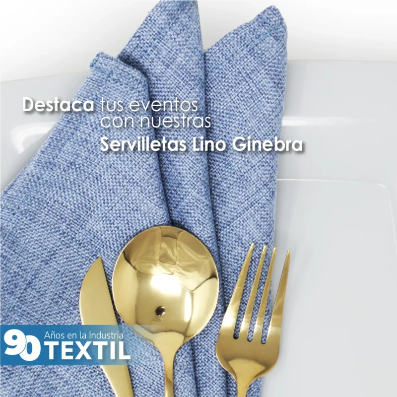 Servilleta Lino Ginebra 45x45 cm Azul Plumbago
