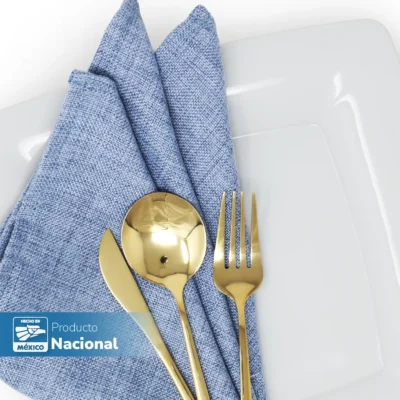 Servilleta Lino Ginebra 45x45 cm Azul Plumbago: imagen 5