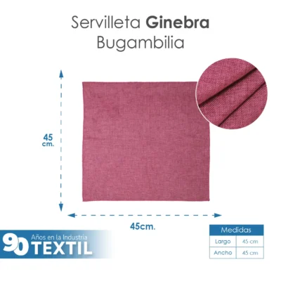 Servilleta Lino Ginebra 45x45 cm Bugambilia: imagen 2