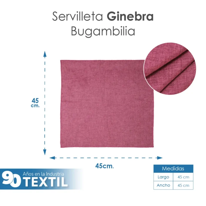 Servilleta Lino Ginebra 45x45 cm Bugambilia
