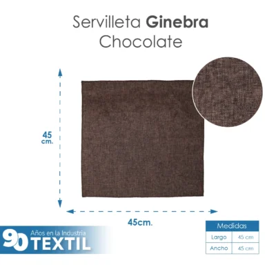 Servilleta Lino Ginebra 45x45 cm Chocolate: imagen 2