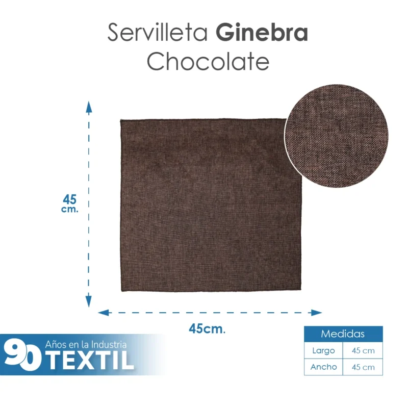 Servilleta Lino Ginebra 45x45 cm Chocolate