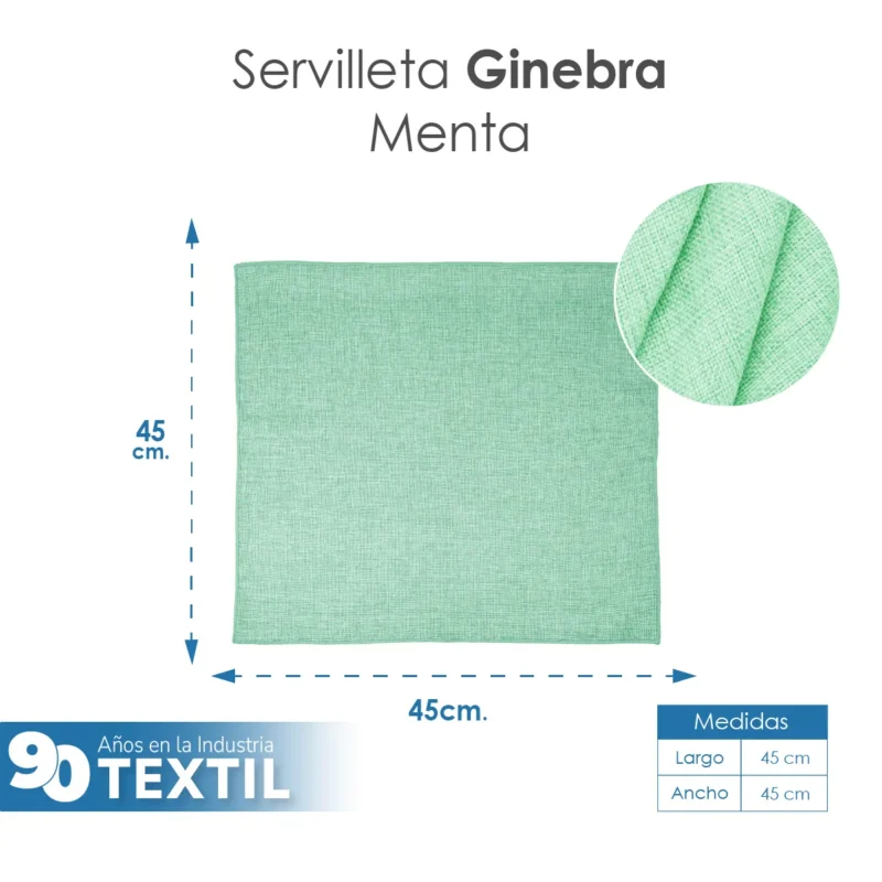 Servilleta Lino Ginebra 45x45 cm Menta