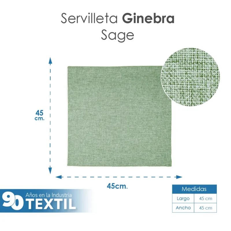 Servilleta Lino Ginebra 45x45 cm Sage