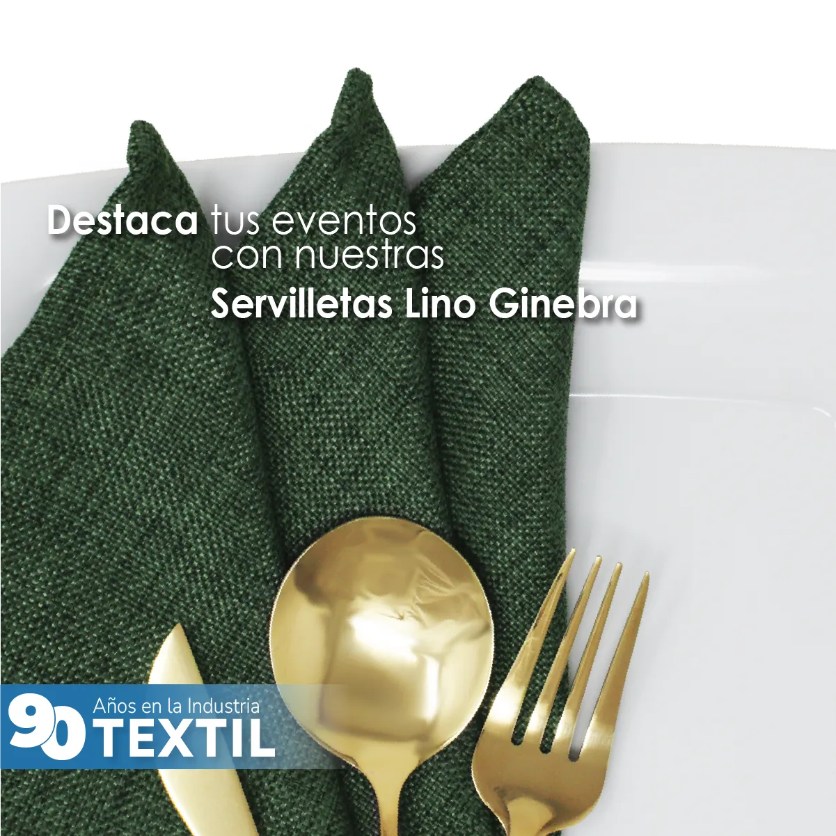 Servilleta Lino Ginebra 45x45 cm Verde Militar: imagen 7