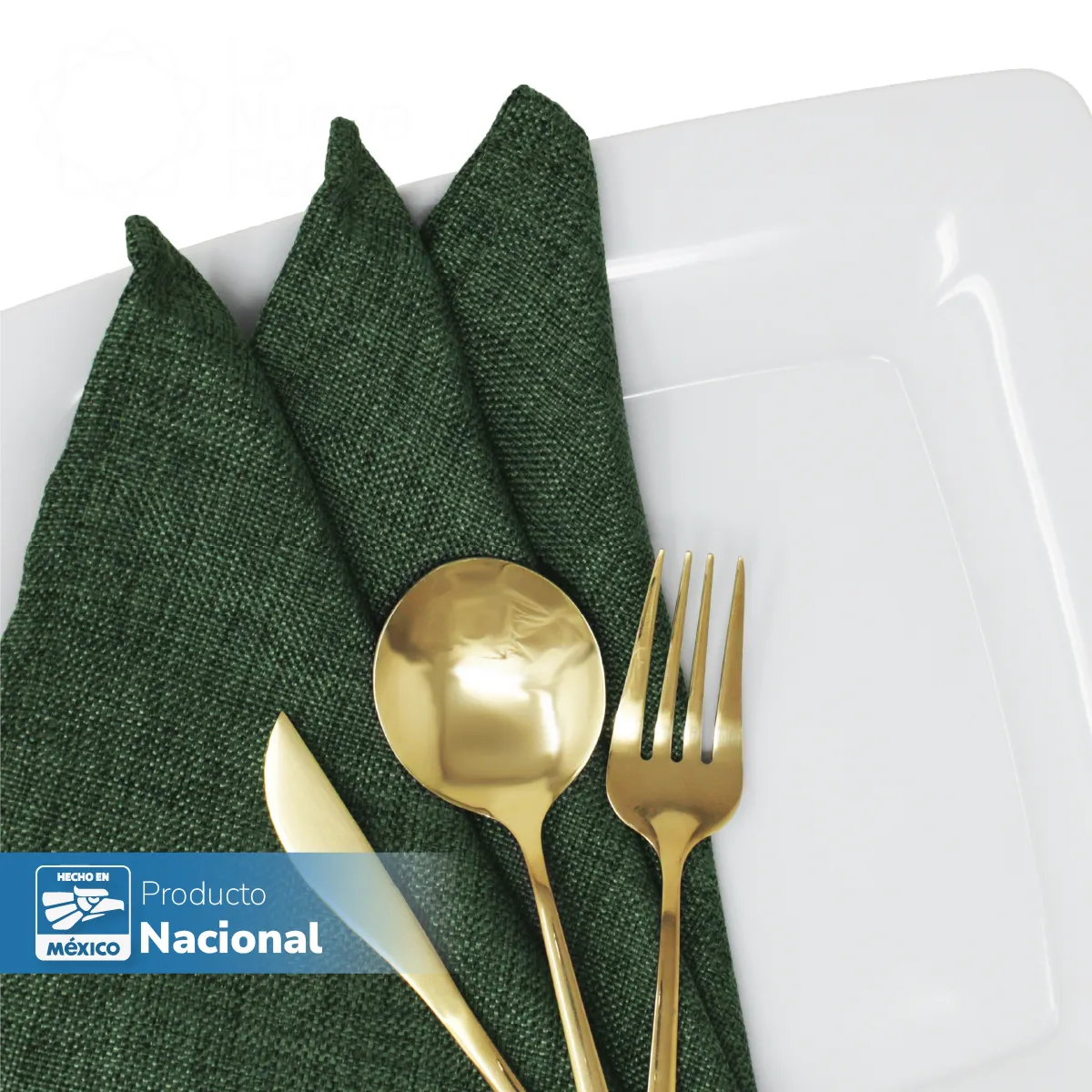 Servilleta Lino Ginebra 45x45 cm Verde Militar: imagen 5