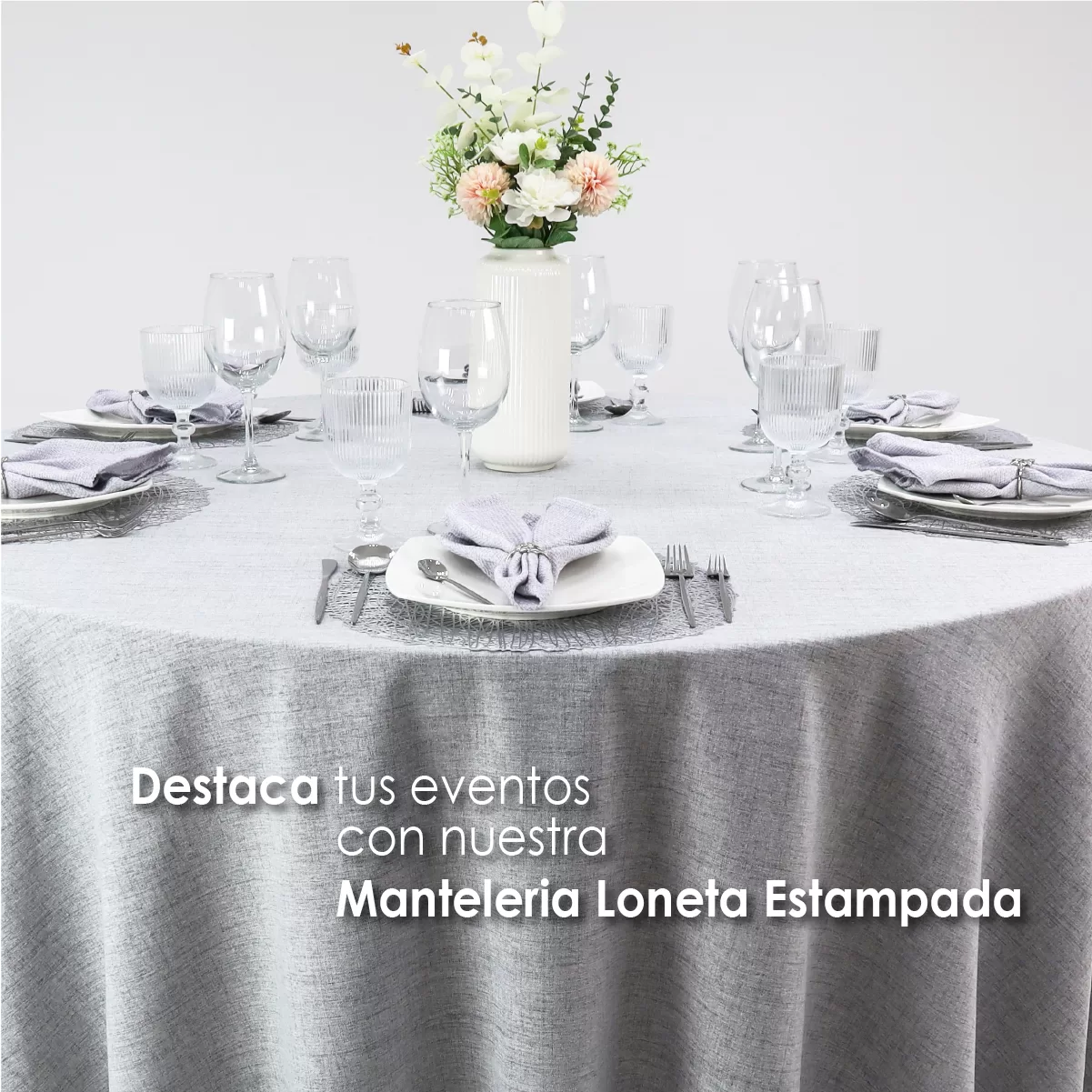 Mantel Redondo Lino Marroquí Gris Perla 100% Poliéster: imagen 6